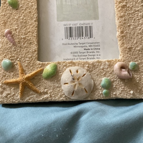 New Home Target 3x5 Picture Frame Beach Sea shells stands on Dest table top - Picture 5 of 6